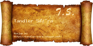 Tandler Sára névjegykártya